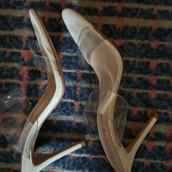 $130‎ Schutz Ariella Clear / Beige Sandal In Oyster ( 7 ) - Picture 5 of 6